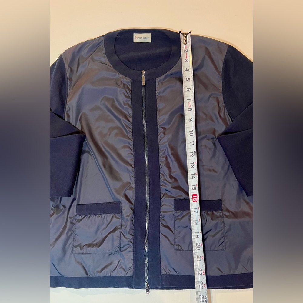 New Moncler Navy Cardigan XXL Pockets Double Zip Up - Picture 4 of 8